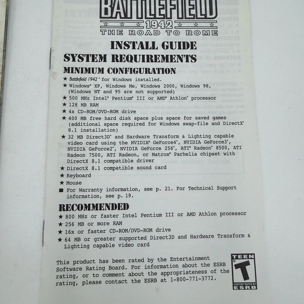 Battlefield PC Manual & Install Guide Lot
